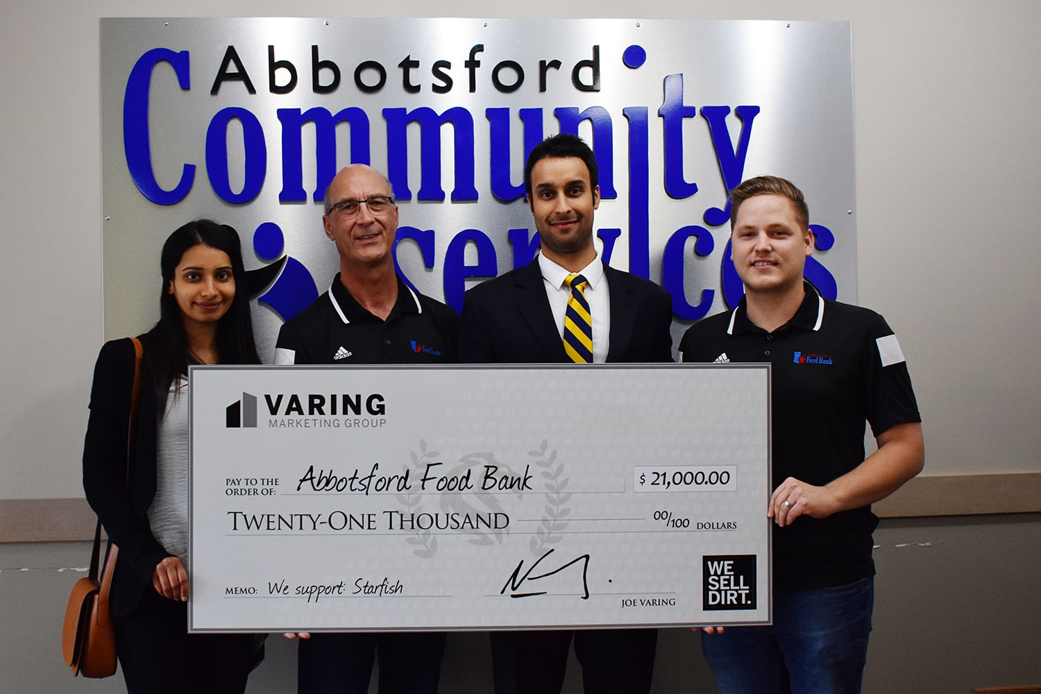 Abbotsford Food Bank and Varing Donation